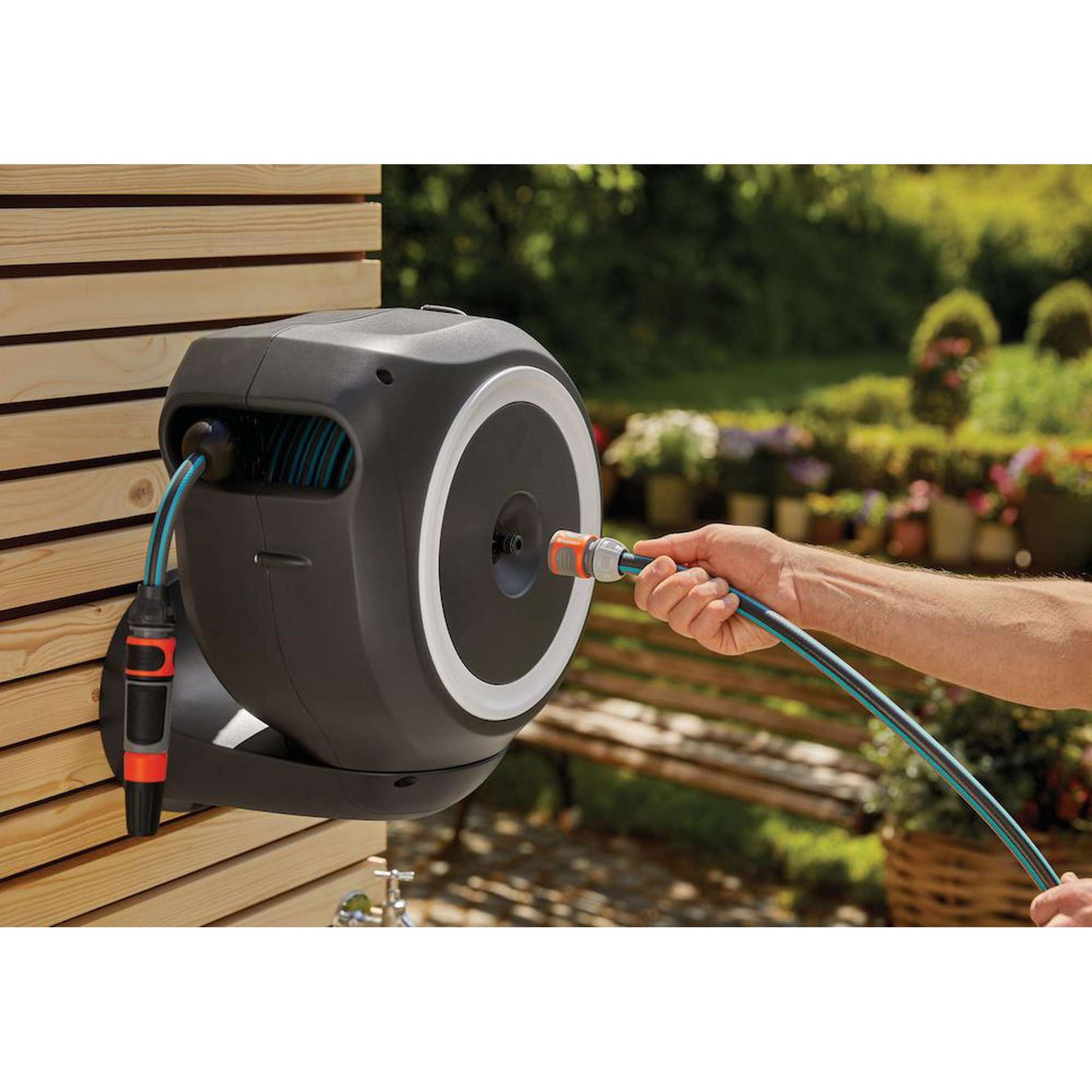 Gardena Wand-Schlauchbox RollUp S (weiß) 15 m