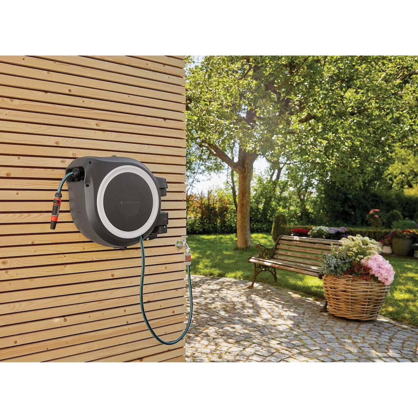 Gardena Wand-Schlauchbox RollUp L (weiß) 30 m