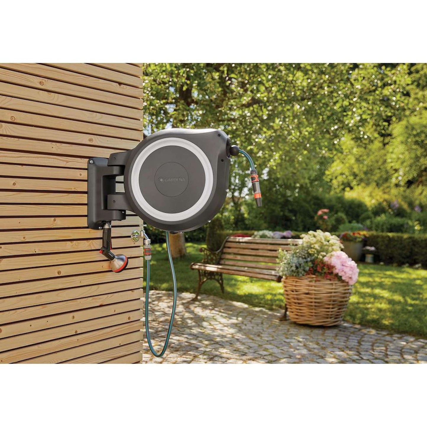 Gardena Wand-Schlauchbox RollUp L (weiß) 30 m