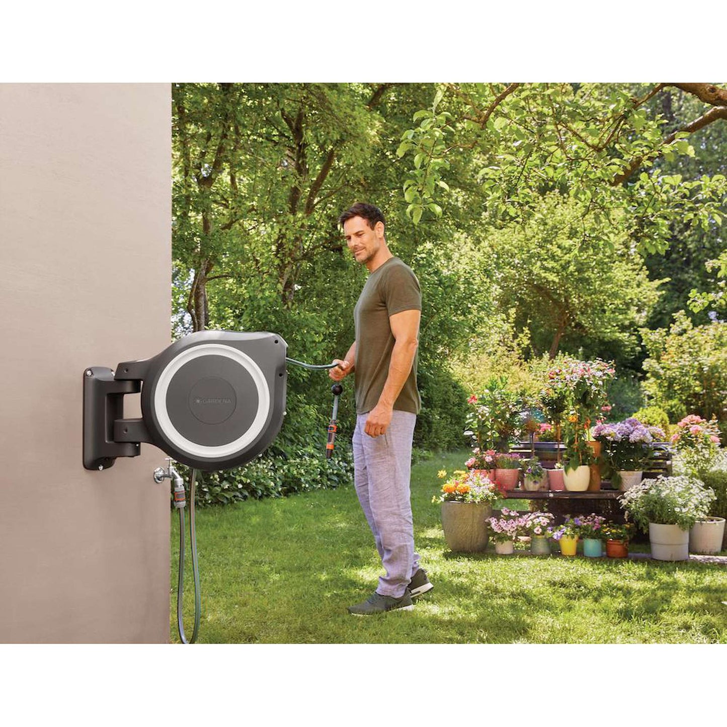 Gardena Wand-Schlauchbox RollUp L (weiß) 30 m